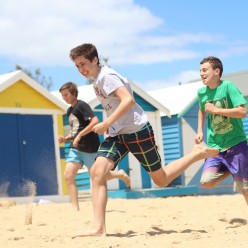 Brighton grammar Boys Racing Along Brighton Beach