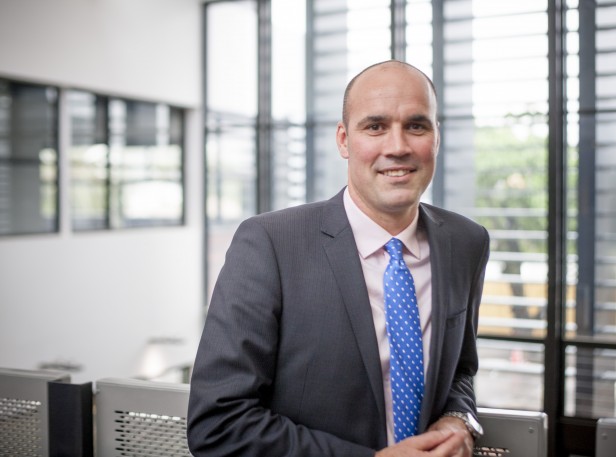 Headmaster Ross Featherston in Newly renovated Leading Boys middle school, Brighton Grammar