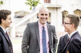 Headmaster of Top Private Boys School, Ross Featherston, talks to Year 10 students