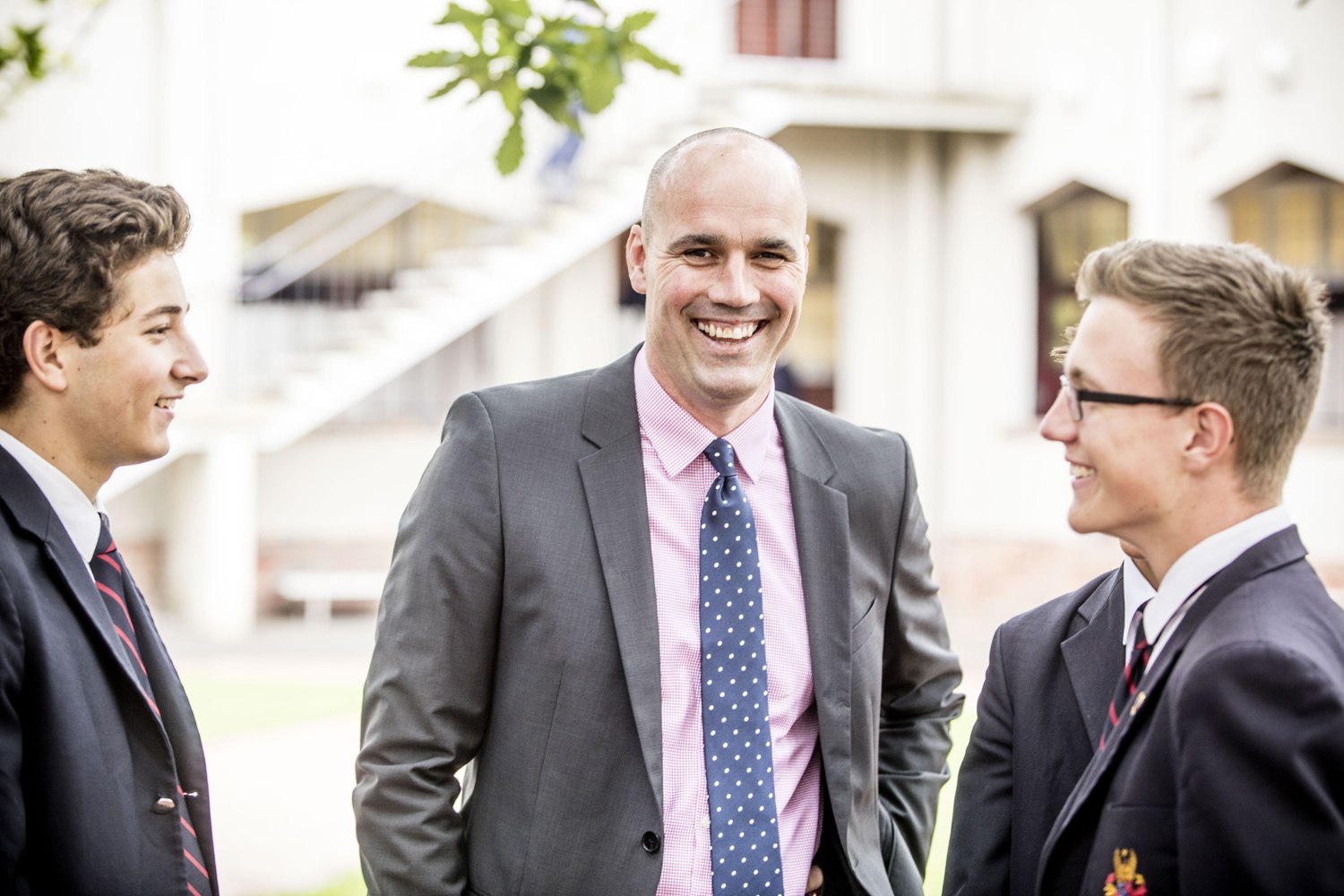 Headmaster of Top Private Boys School, Ross Featherston, talks to Year 10 students